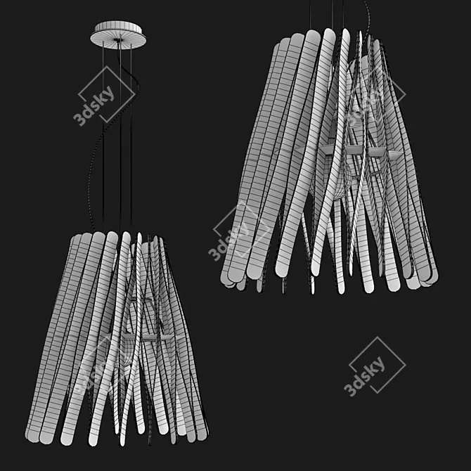 Sleek Cone Stick Pendant Light 3D model image 3