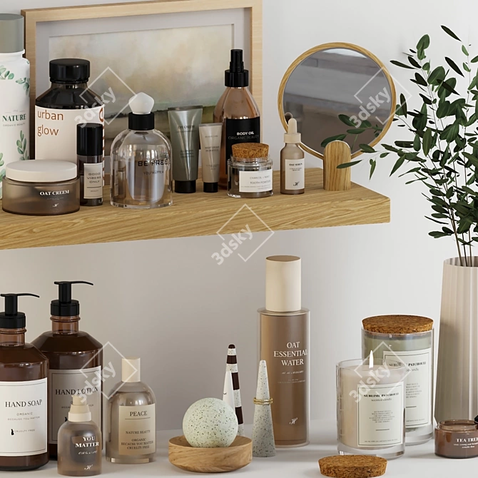 Modern Bathroom Accessories Set 3D model image 3