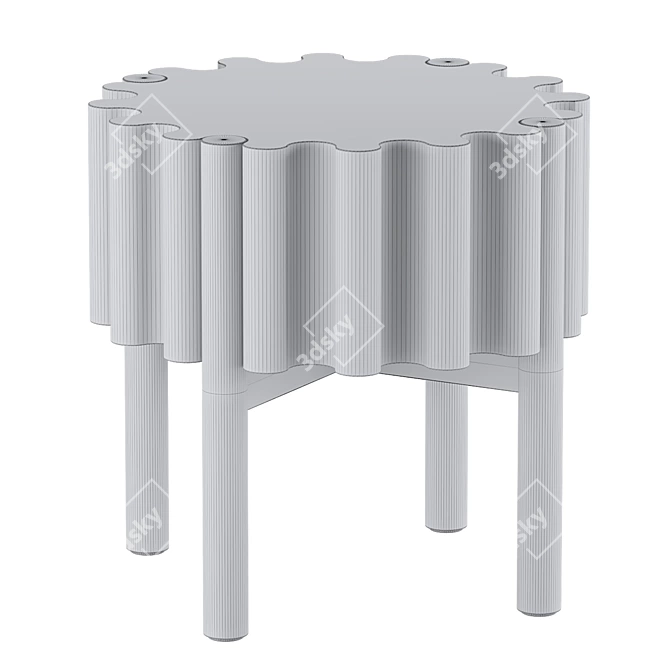Sleek Drum Stool: Contemporary Design 3D model image 4