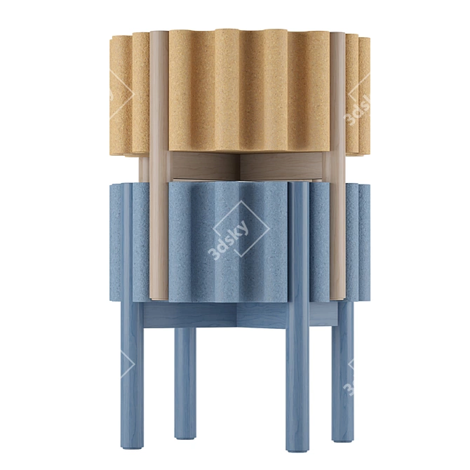 Sleek Drum Stool: Contemporary Design 3D model image 7