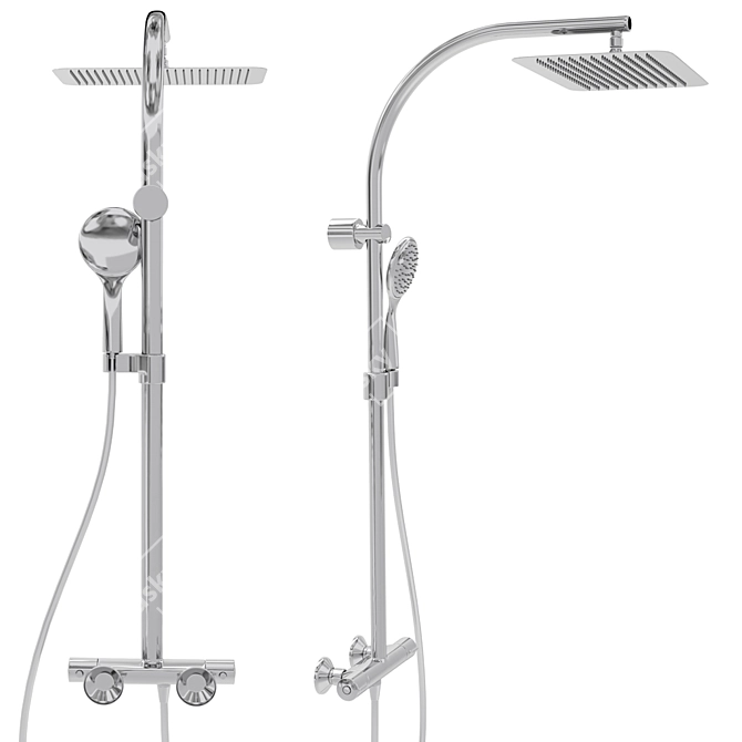 Jacob Delafon TALAN Thermostatic Shower System 3D model image 3