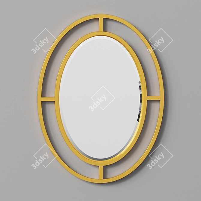 Sleek Oval Wall Mirror - Gallant 3D model image 3