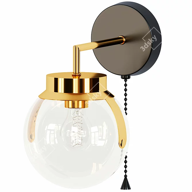 Industrial Chic Wall Lamp 3D model image 2