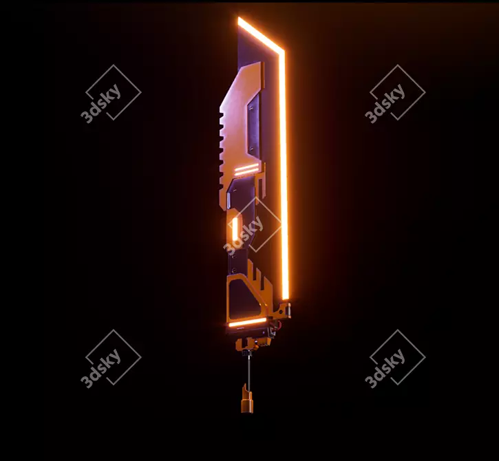 Sci-Fi Heavy Sword: Futuristic Weapon with 3D Formats 3D model image 1