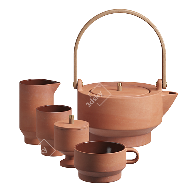 Skagerak Edge Tea Set: Elegant and Functional 3D model image 1