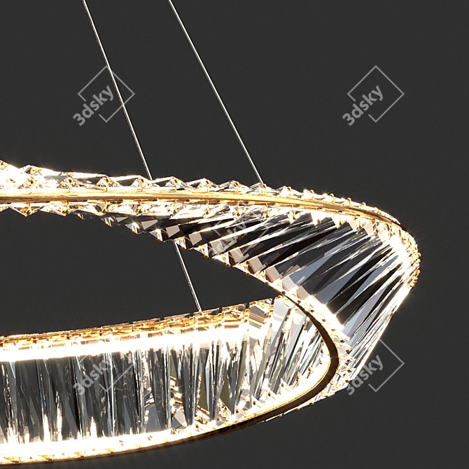 Modern Crystal Pendant Light 3D model image 2