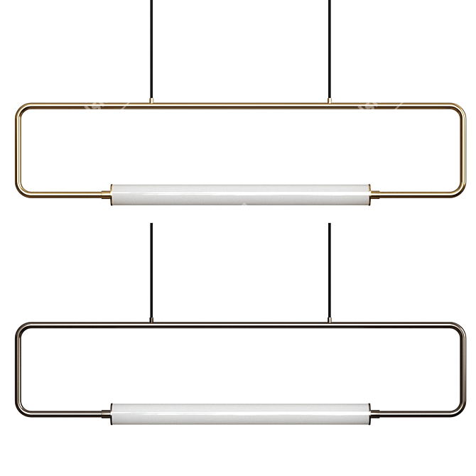 Contemporary LED Rectangle Island Light 3D model image 1