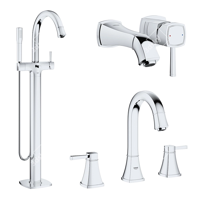 Grandera Mixer Taps Set 3D model image 1