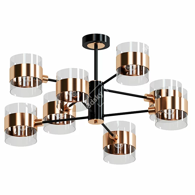 Industrial Loft Ceiling Chandelier 3D model image 1