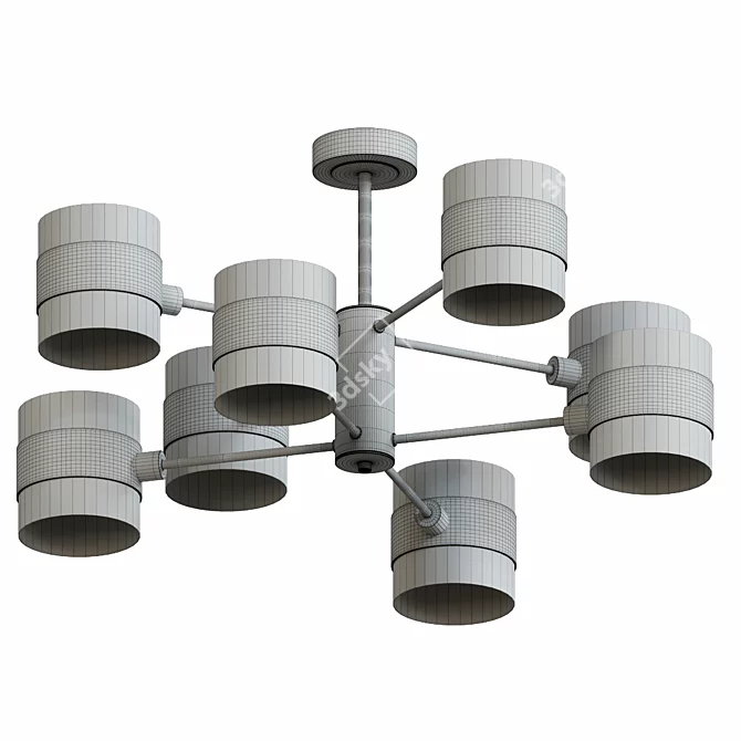 Industrial Loft Ceiling Chandelier 3D model image 2