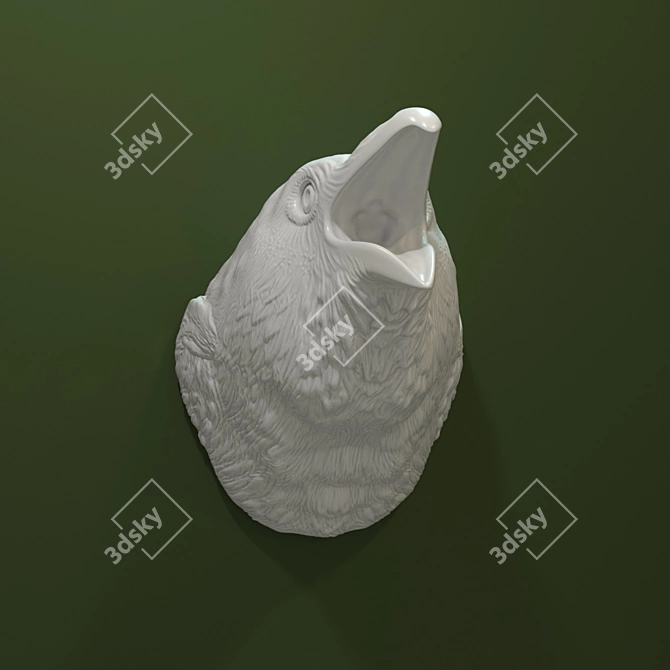 Elegant Raven Wall Decor 3D model image 2