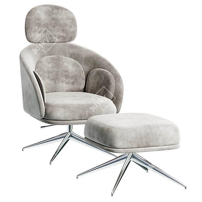 Sundown Armchair with Headrest 3D model image 1