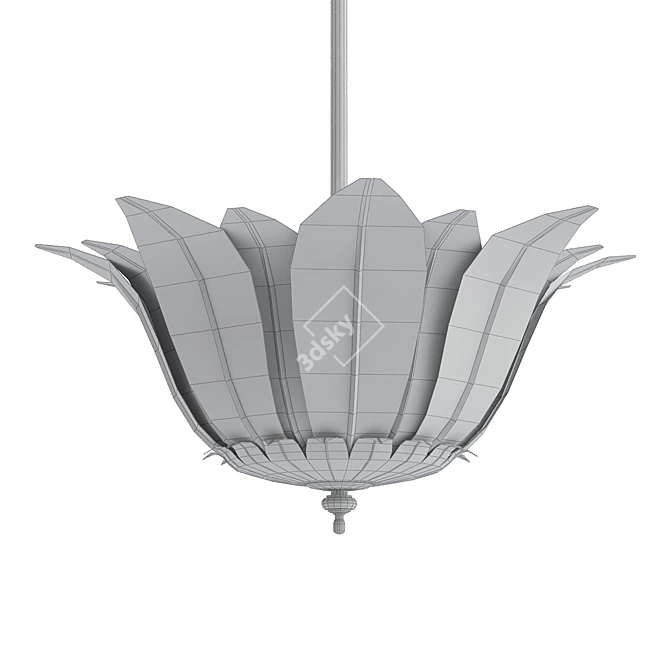  Vintage Iron Leaf Pendant 3D model image 2