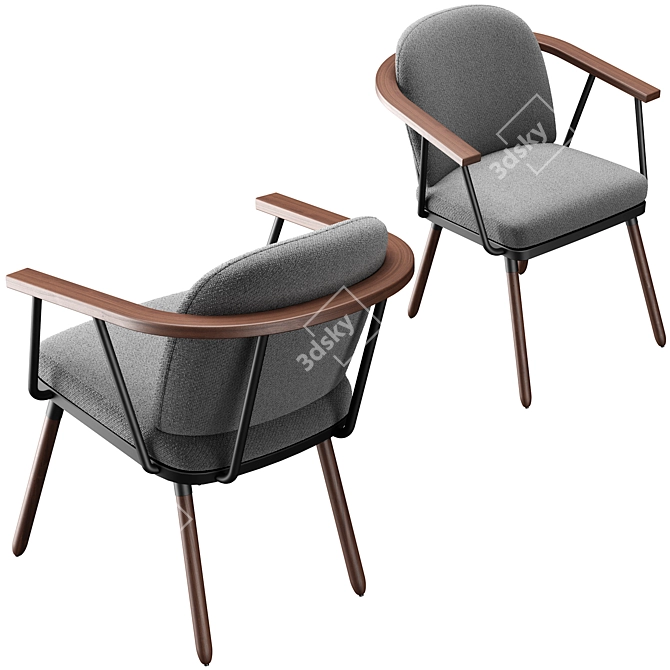 Elegant AKKA Chair: Stylish, Comfortable 3D model image 2