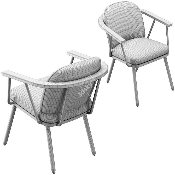 Elegant AKKA Chair: Stylish, Comfortable 3D model image 5