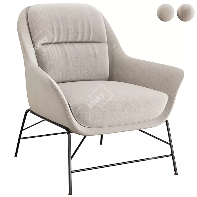 Elegant SADIRA Armchair: Timeless Comfort 3D model image 1