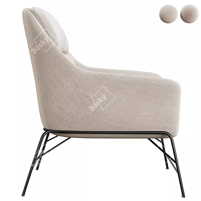 Elegant SADIRA Armchair: Timeless Comfort 3D model image 4