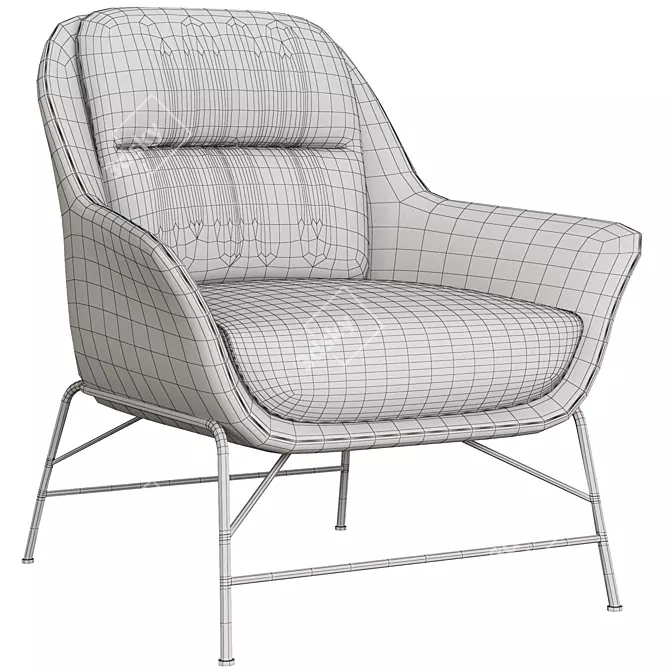 Elegant SADIRA Armchair: Timeless Comfort 3D model image 6