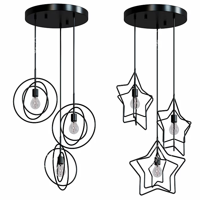 Luxury Starry Sky Chandelier 3D model image 1