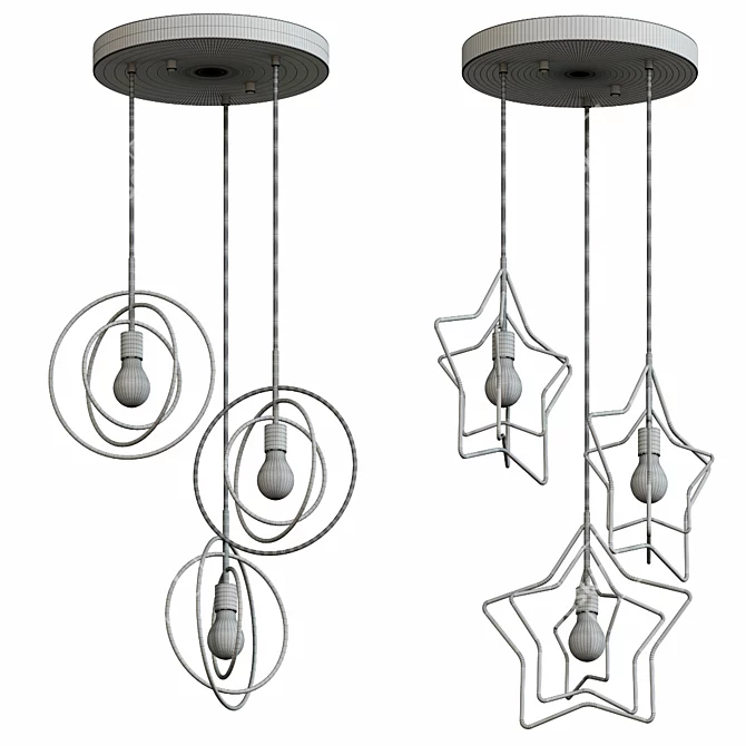 Luxury Starry Sky Chandelier 3D model image 3