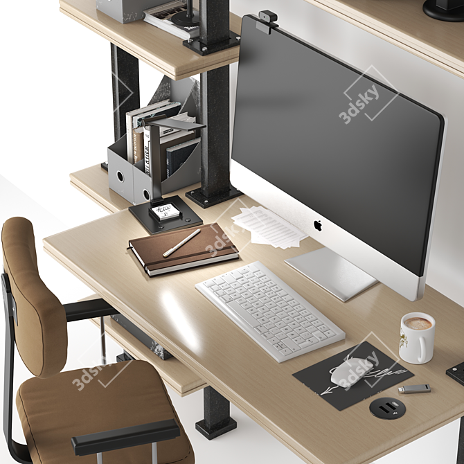 Elegant Work Table - Stylish Decor 3D model image 4