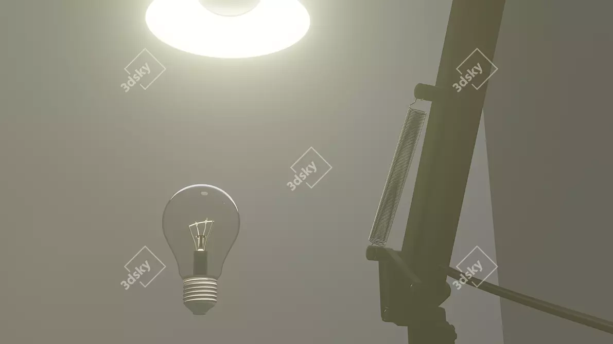 Elegant Desk Lamp with Bulb 3D model image 1