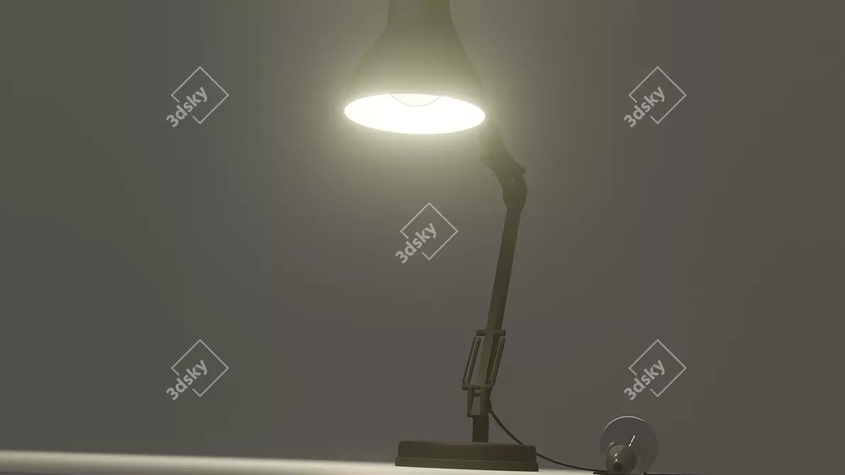 Elegant Desk Lamp with Bulb 3D model image 3