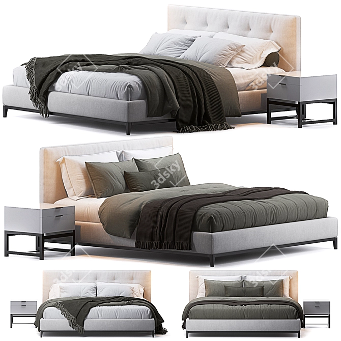 Modern Scandinavian Design: Andersen Bed 3D model image 1