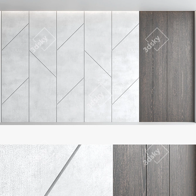 Decorative Panel Set - Elegant Wall Decor 3D model image 4