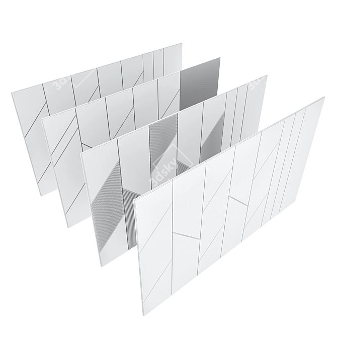 Decorative Panel Set - Elegant Wall Decor 3D model image 6
