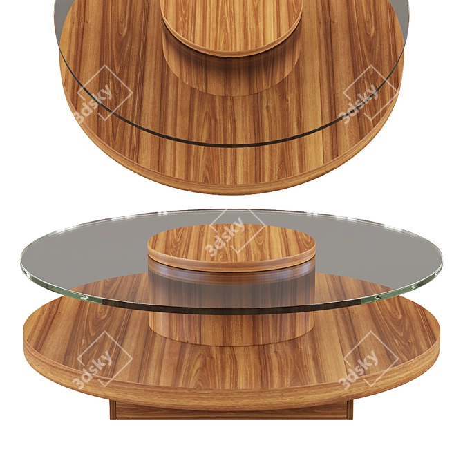 Elegant Nut Coffee Table 3D model image 1