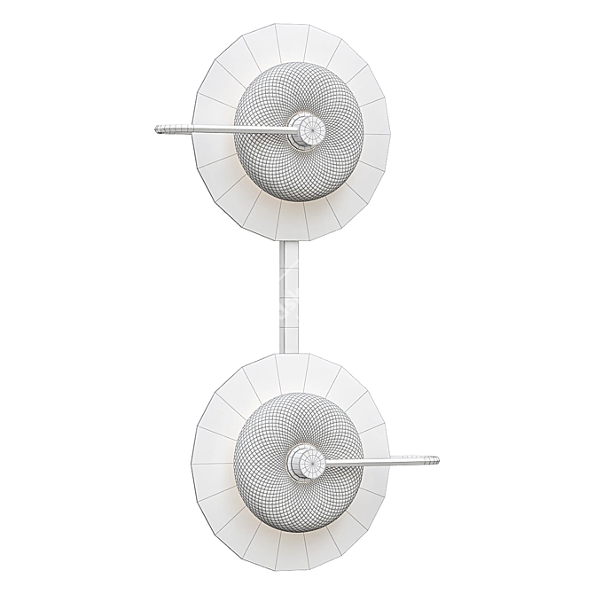 Green Disk Double Pendant: Unique Loft Design 3D model image 3