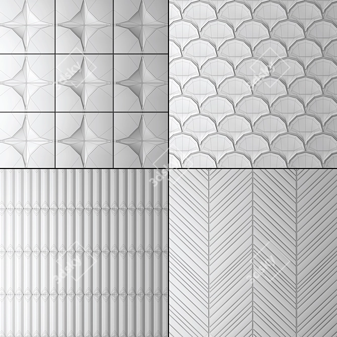 Smooth Green Tiles: Polys and Verts for Elegance. 3D model image 2