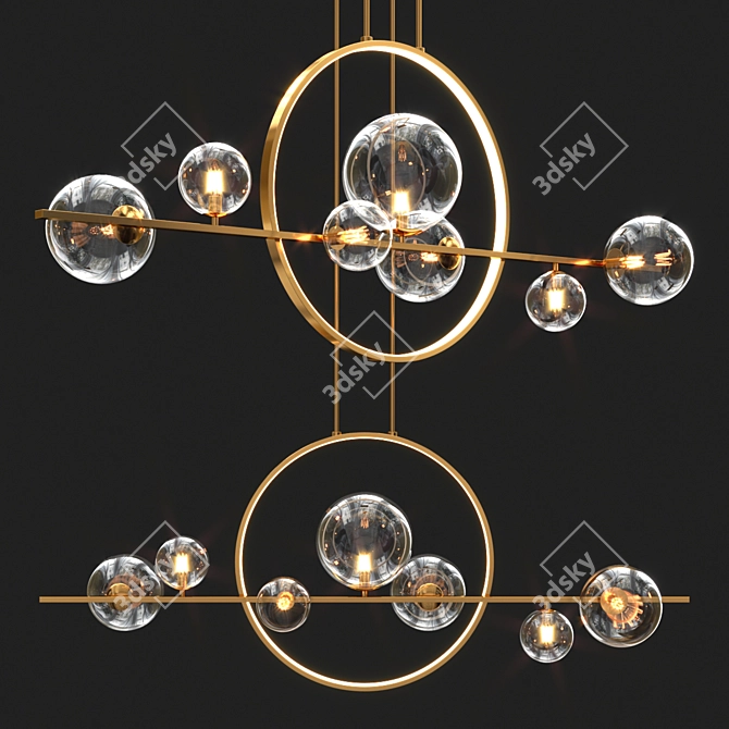 Elegance Personified: IONA L HALO Chandelier 3D model image 1