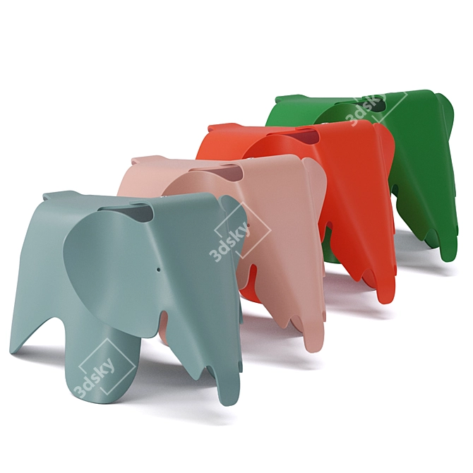 Vitra Eames Elephant Chair: Iconic Design for Kids 3D model image 3