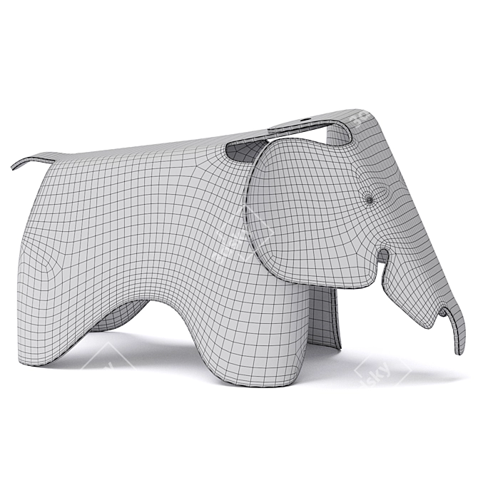 Vitra Eames Elephant Chair: Iconic Design for Kids 3D model image 4