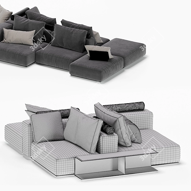 Westside Modular Sofa: Versatile Elegance for Any Space 3D model image 7