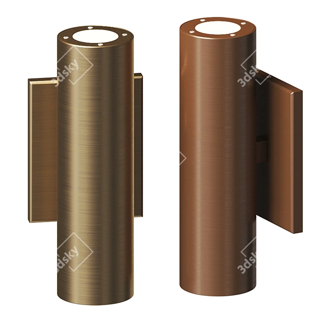 Caliber Outdoor LED Wall Sconce 3D model image 2