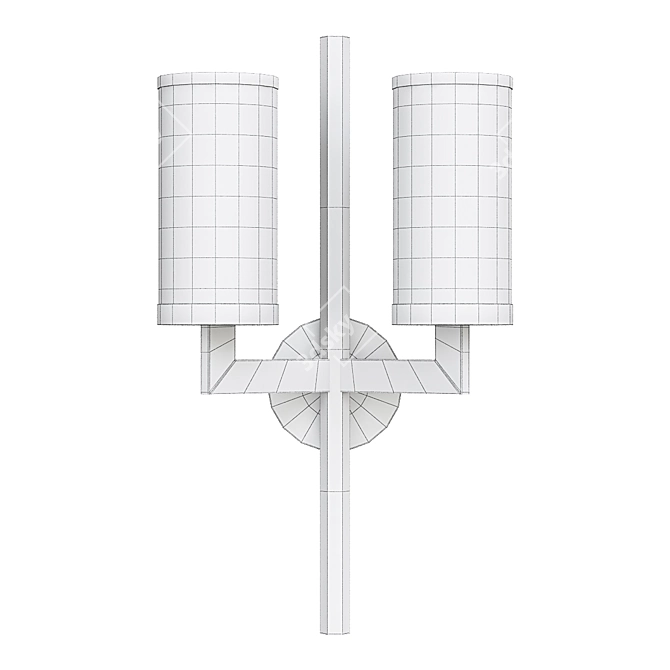K&W Liaison Double Arm Sconce 3D model image 4