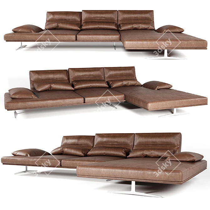 Modern Loft Sectional Sofa 3D model image 1