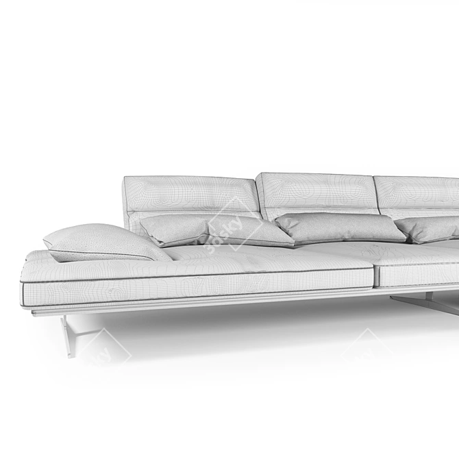 Modern Loft Sectional Sofa 3D model image 3