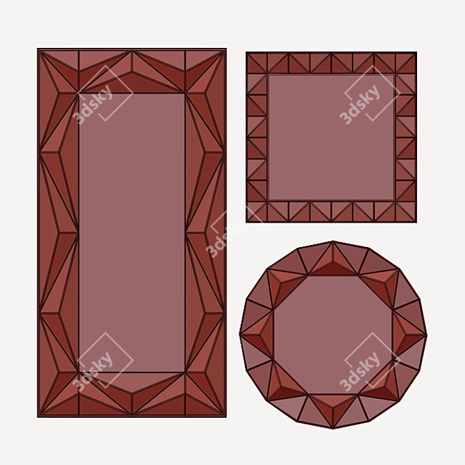  Geometric Decorative Mirror 3D model image 4