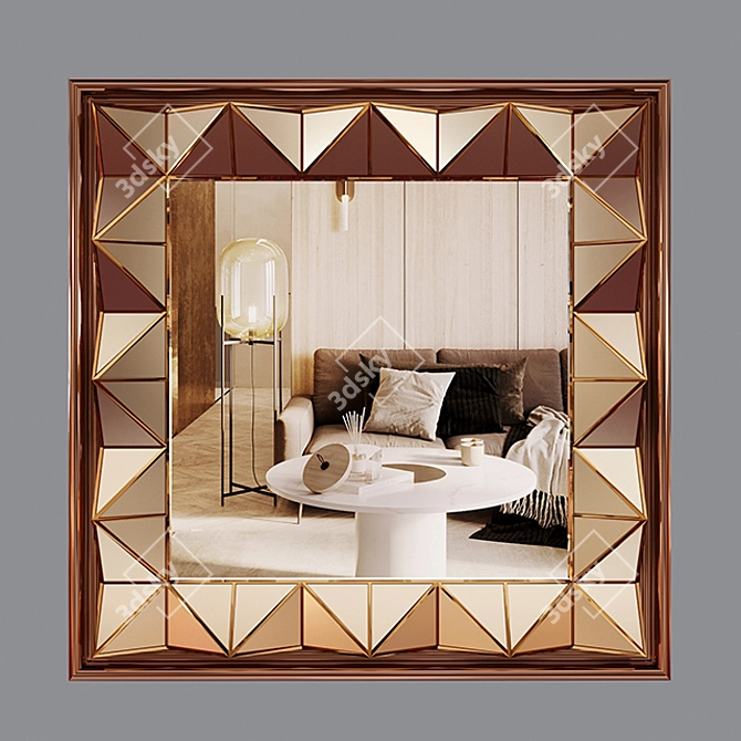  Geometric Decorative Mirror 3D model image 9