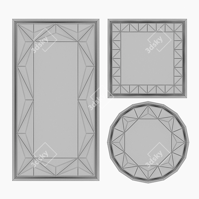  Geometric Decorative Mirror 3D model image 12