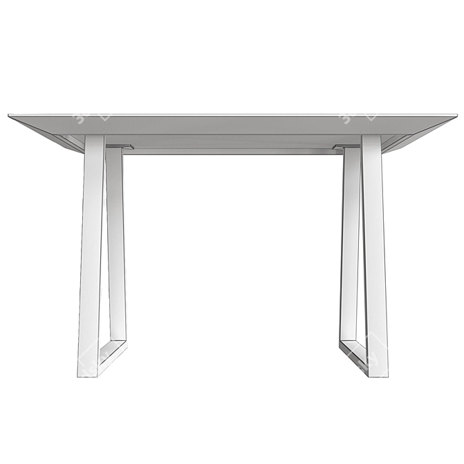 Modern White Glossy Dining Table 3D model image 4