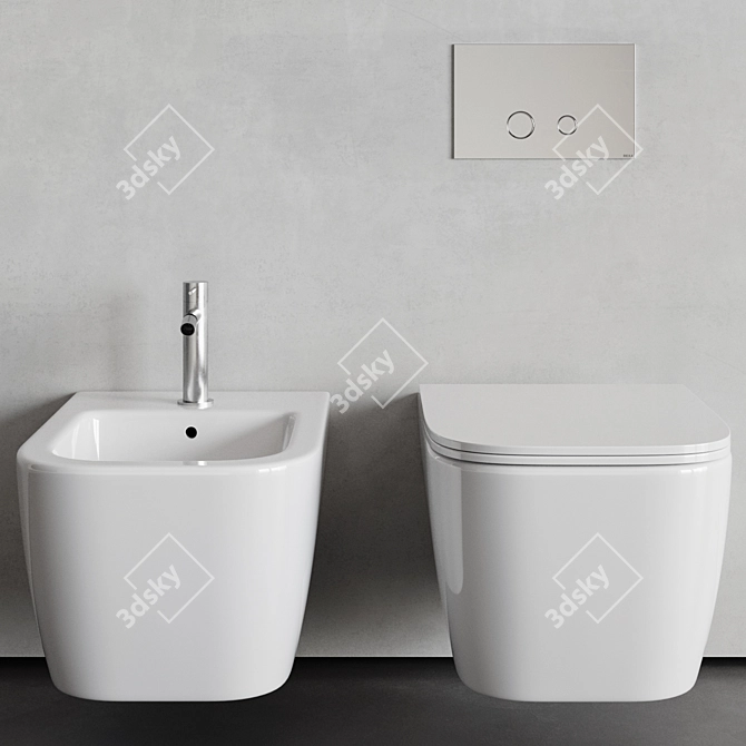 Rexa Design Maybe.2 WC&Bidet: Wall-Hung Luxury 3D model image 2