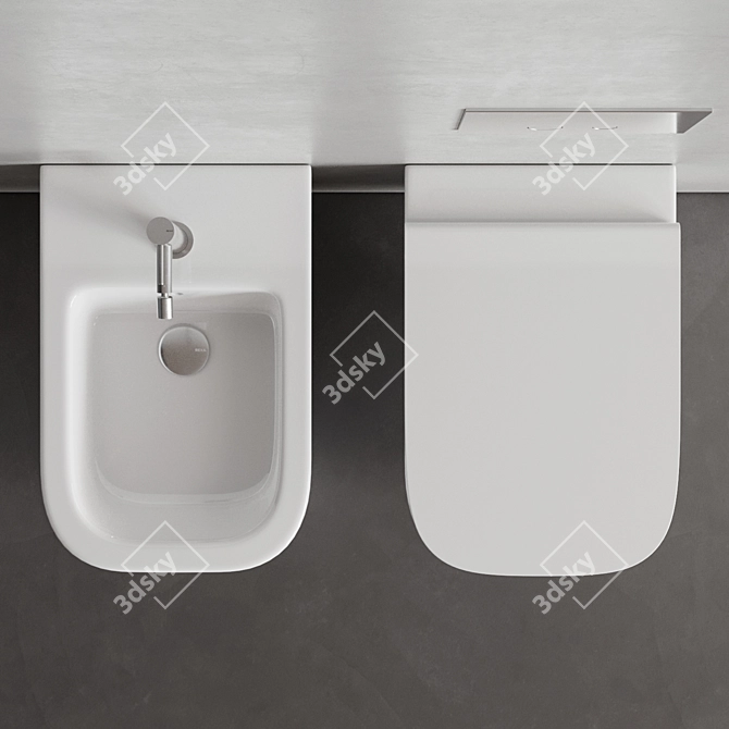 Rexa Design Maybe.2 WC&Bidet: Wall-Hung Luxury 3D model image 4