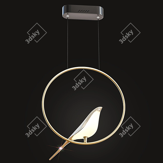 Title: NOMI R3 Gold Bird Chandelier 3D model image 4