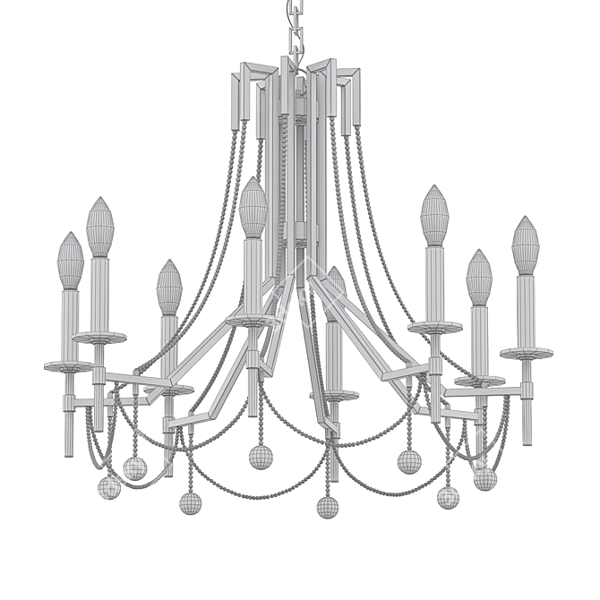 Zariah 27½" Aged Brass Chandelier 3D model image 2