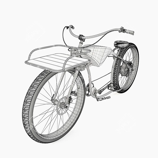 Classic Cruiser E-bike: Vintage Custom 3D model image 2